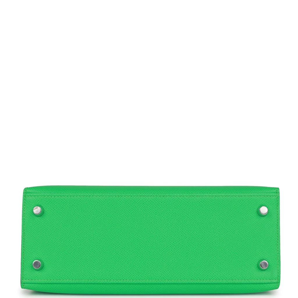 Kelly 25 Vert Comics Epsom Palladium Hardware Handbag R925