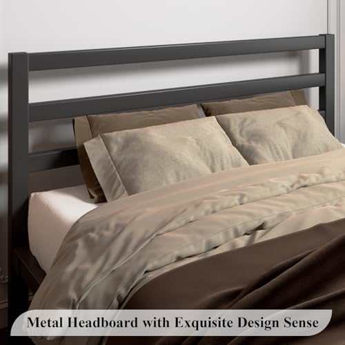 Black Full Size Metal Platform Bed Frame P92339