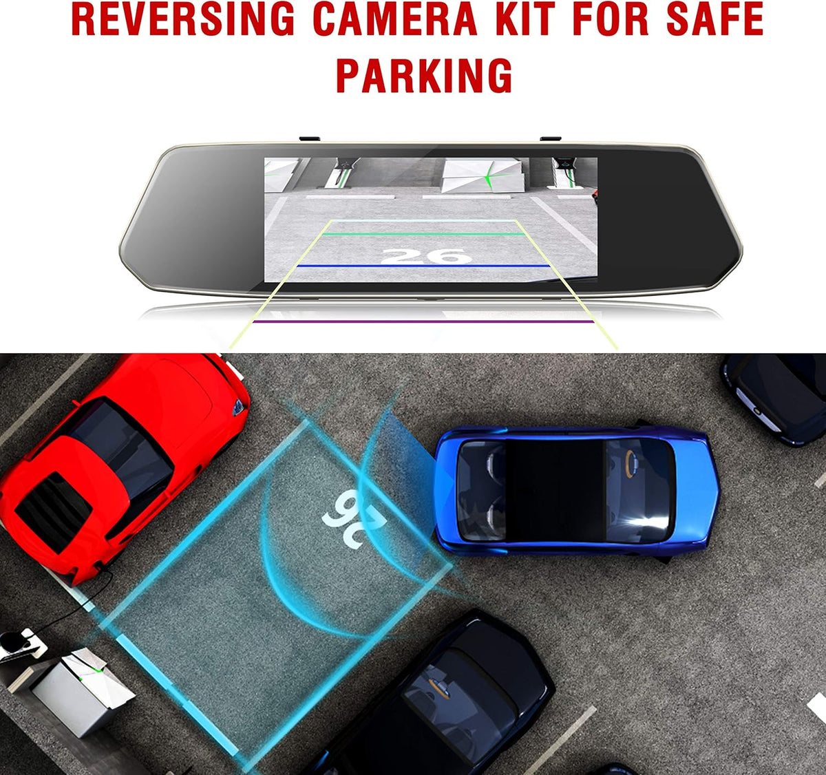 7 Dual Mirror Dash Cam Front and Rear FHD 1080P Touchscreen Waterproof Backup Camera X648