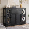 Black Wood Storage Sideboard Buffet Cabinet R59895