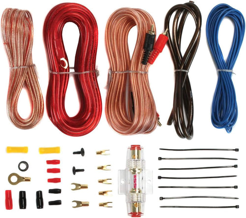 1200W 2-Channel Car Audio Amplifier with 8 Gauge Amp Kit D18406