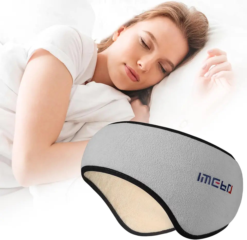 Adjustable Sleep Mask with Earmuffs Grey S909