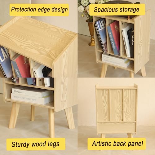 Brown 3 Tier Record Player Stand with Vinyl Storage Y858