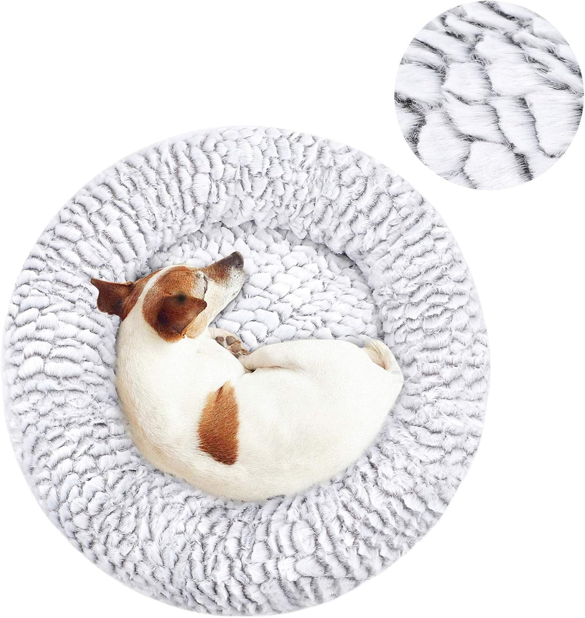 Calming Donut Dog Bed Round Fluffy Plush Washable Cuddler Pack of 2 R2296