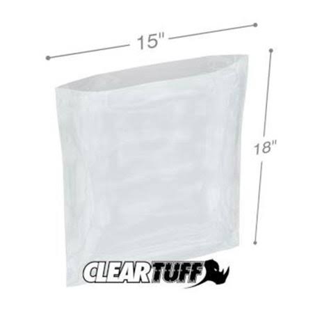 15 x 18 in. Clear Poly Bags Case of 1000 E1395