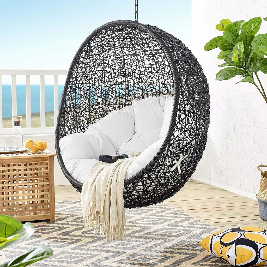 Black White Outdoor Patio Lounge Chair K595947