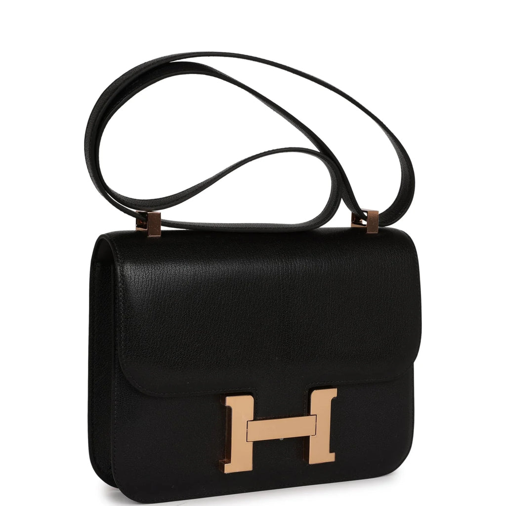 Black Chevre Leather Bag E8411
