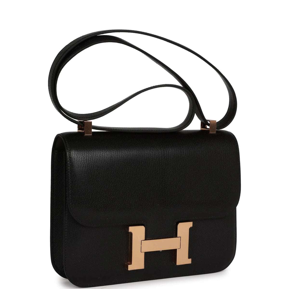 Black Chevre Leather Bag E8411