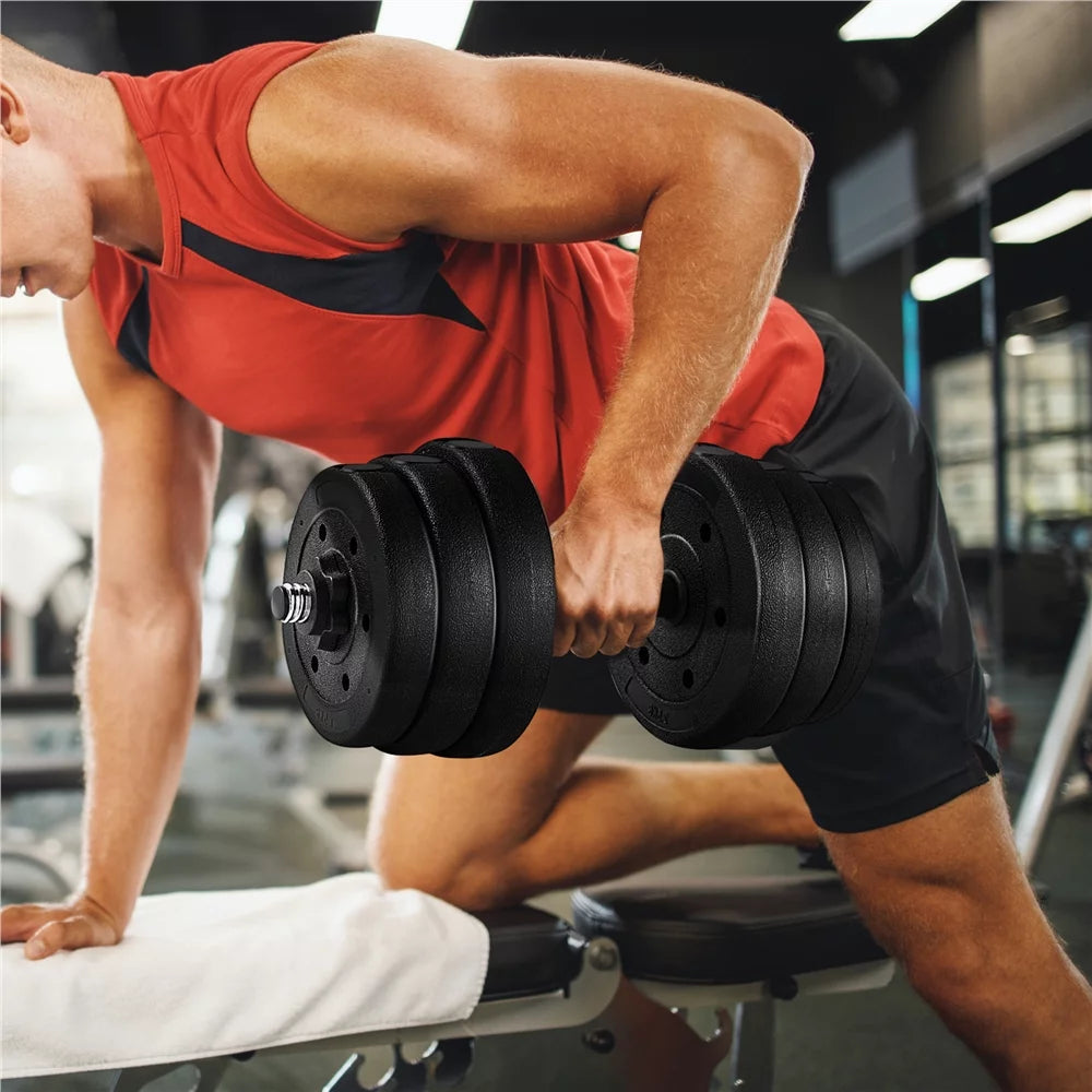 Adjustable 66LB Dumbbell Weight Set Black Y815