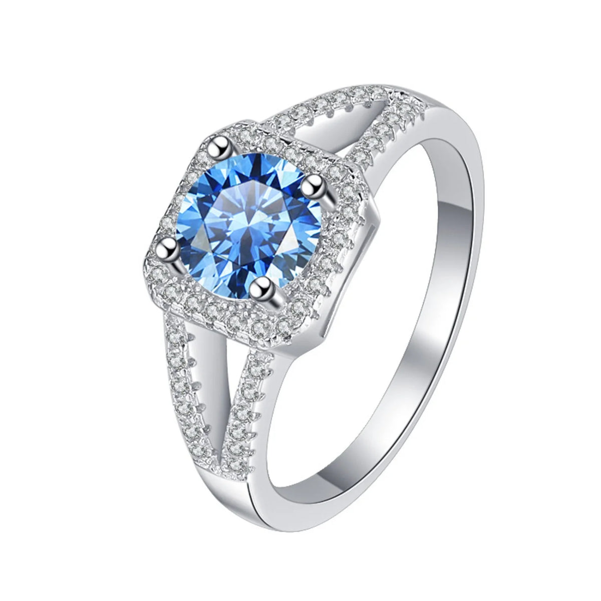 1ct Round Cut Moissanite Engagement Ring S925 Sterling Silver X1823