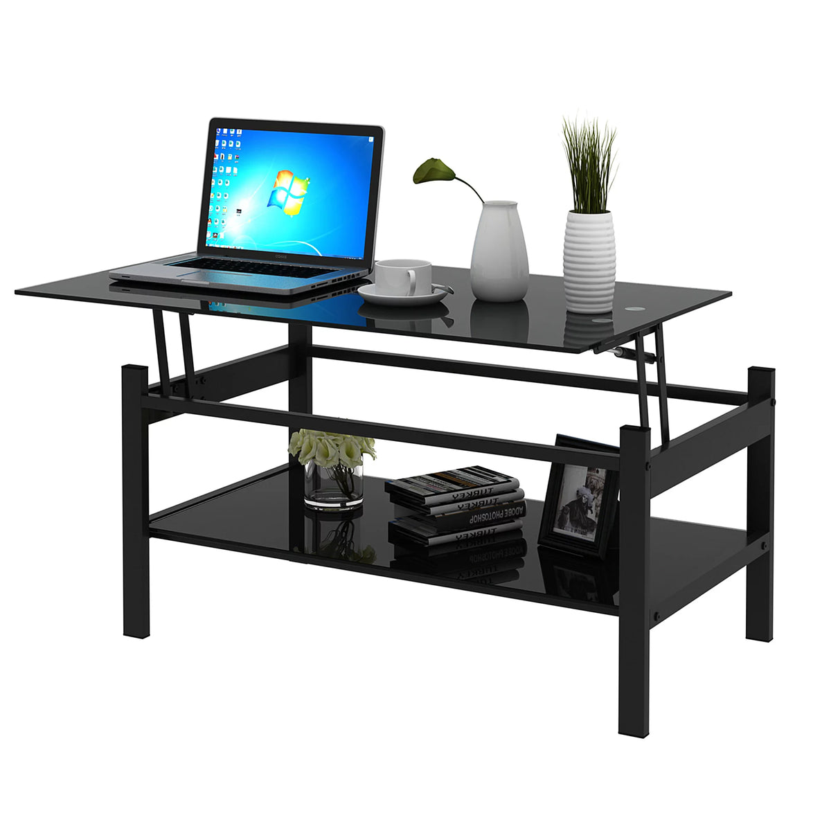 Lift Top Coffee Table with Dual Layers S5542
