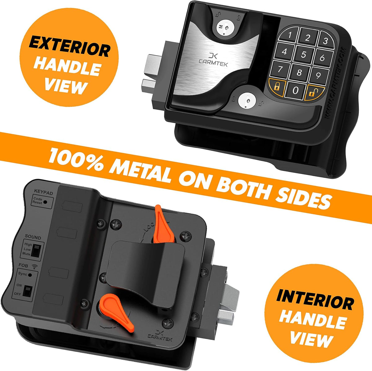 10 Digits RV Keyless Entry Door Lock Latch Handle with Backlit Keypad H415