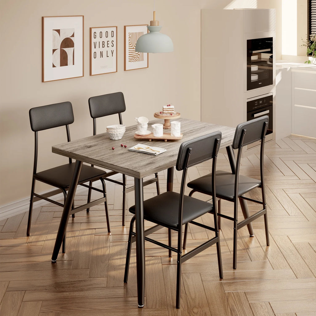 Dining Table Set for 4 Gray E1597