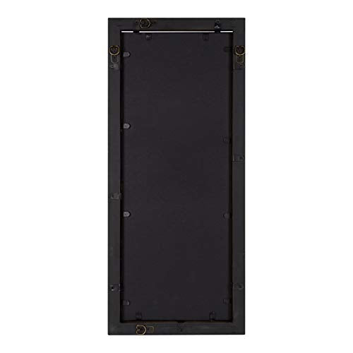 Black Wood and Metal Framed Wall Mirror S6465