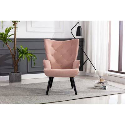 27.5x22 Wide Tufted Velvet Wingback Chair K1086
