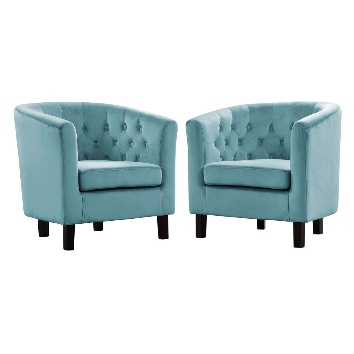 2 Piece Performance Velvet Armchair Set in Sea Blue O89833