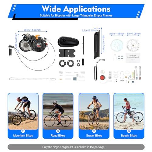 100cc 4-Stroke Single Cylinder Gas Motorized Bicycle Engine Kit (Chain) P2739