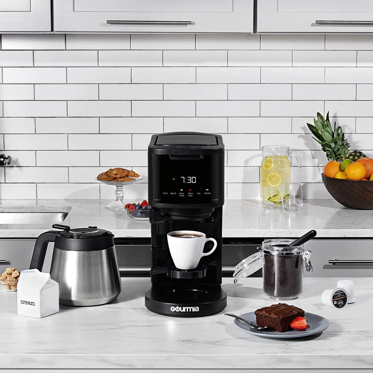 Single Serve + 12 Cup Drip Coffee Maker Thermal Carafe T2254