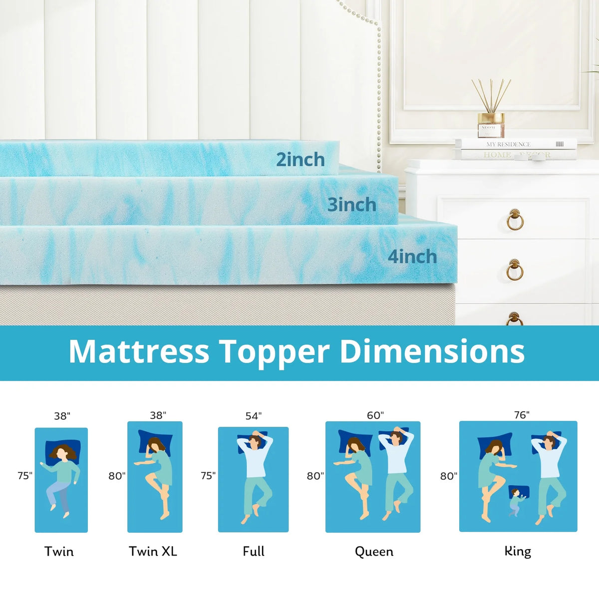 Memory Foam Mattress Topper V531567