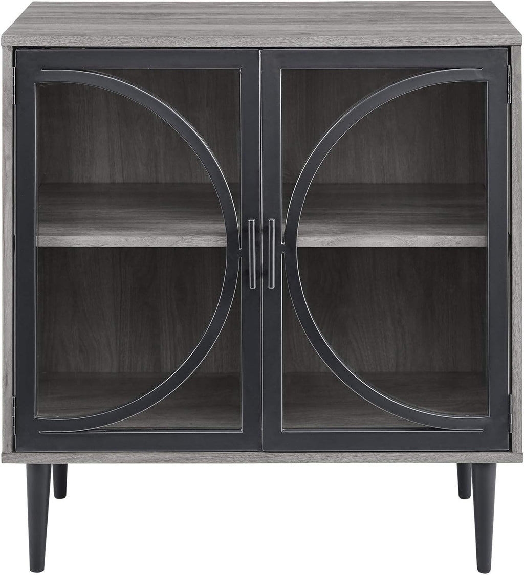 Slate Grey 30 Inch Metal Wood Buffet and Bar Cabinet G16382