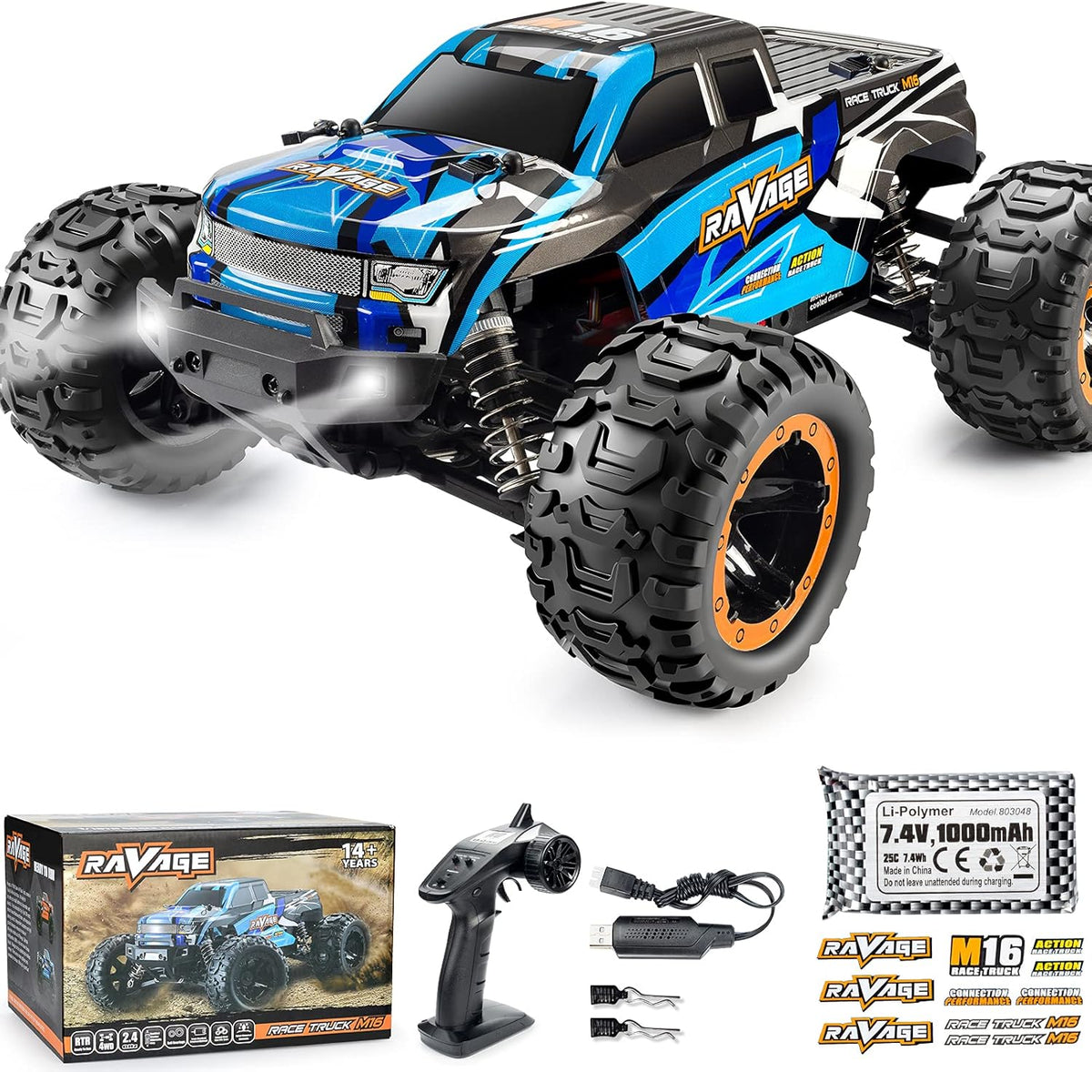 1:16 Scale 40km/h High Speed 4WD RC Car Y697