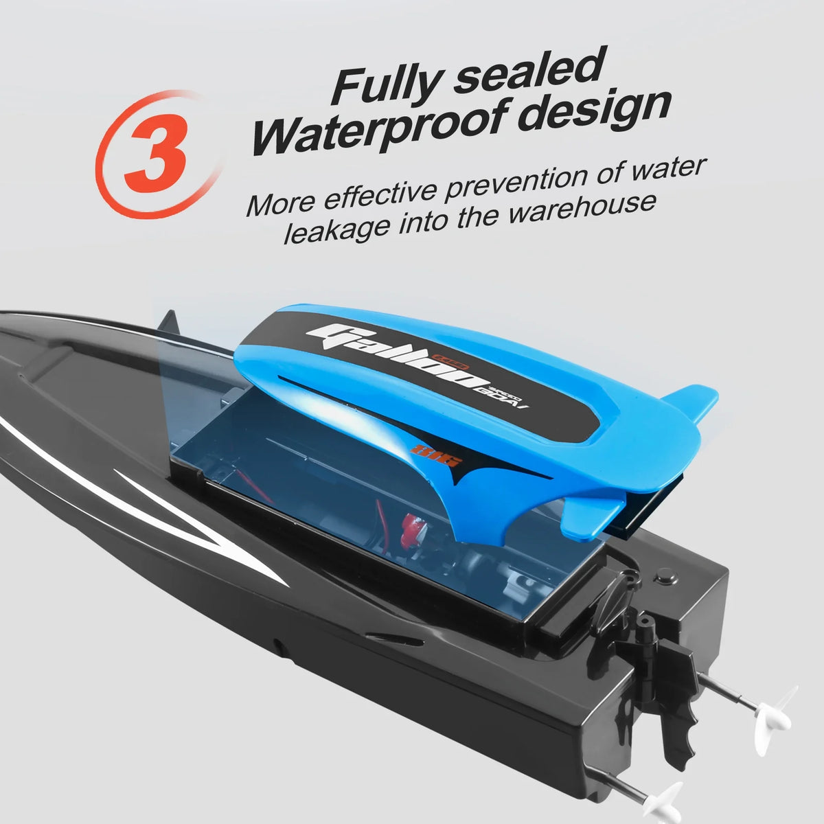 2.4G 20kmh Waterproof Remote Control Speed Boat with Dual Motor V720