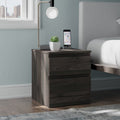 Espresso Low Profile Nightstand with 2 Drawers and USB L658792