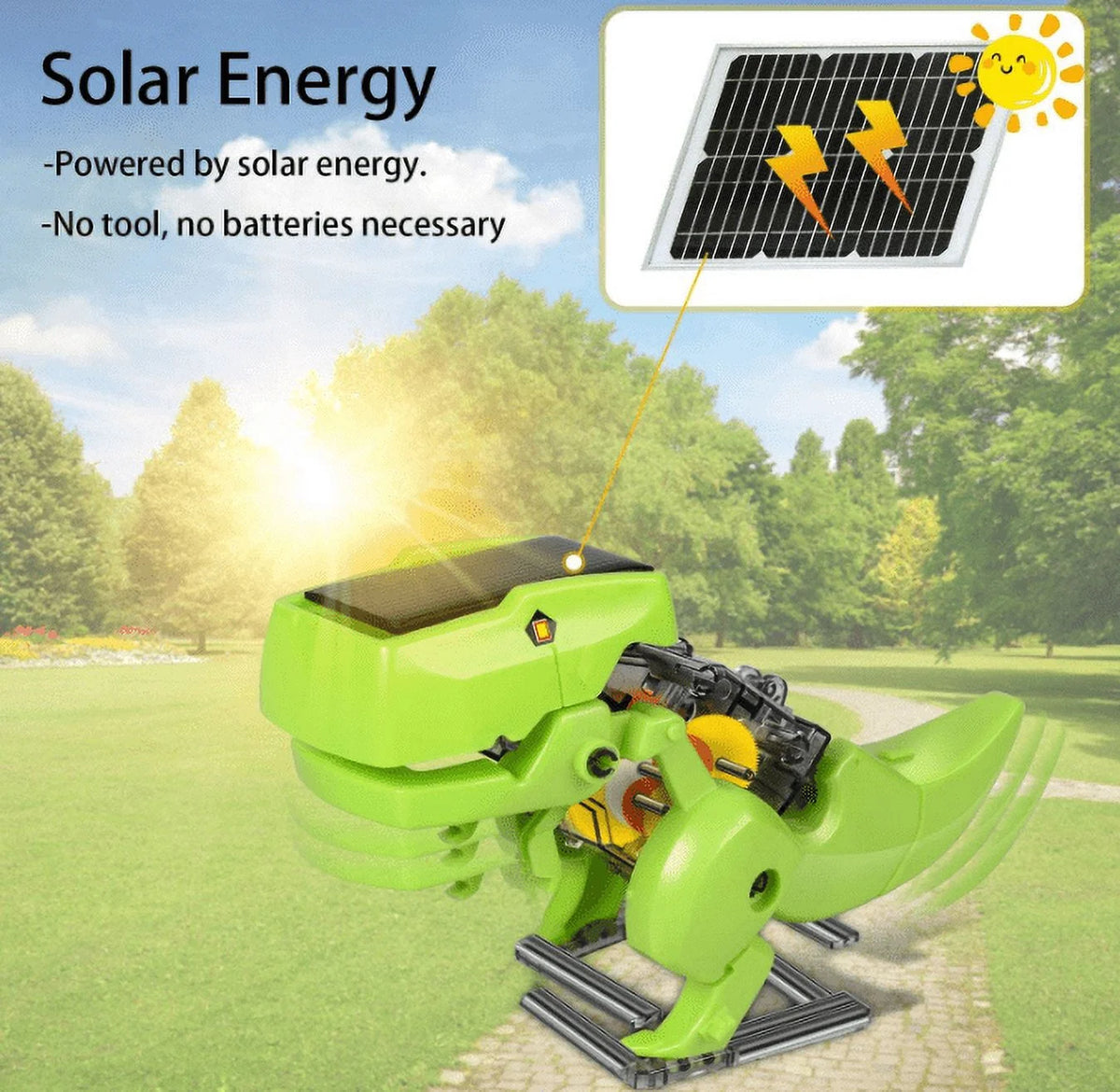 STEM Robot Building Kit 3 in 1 Solar Dinosaur Desk Robot with Manual Instructions S134