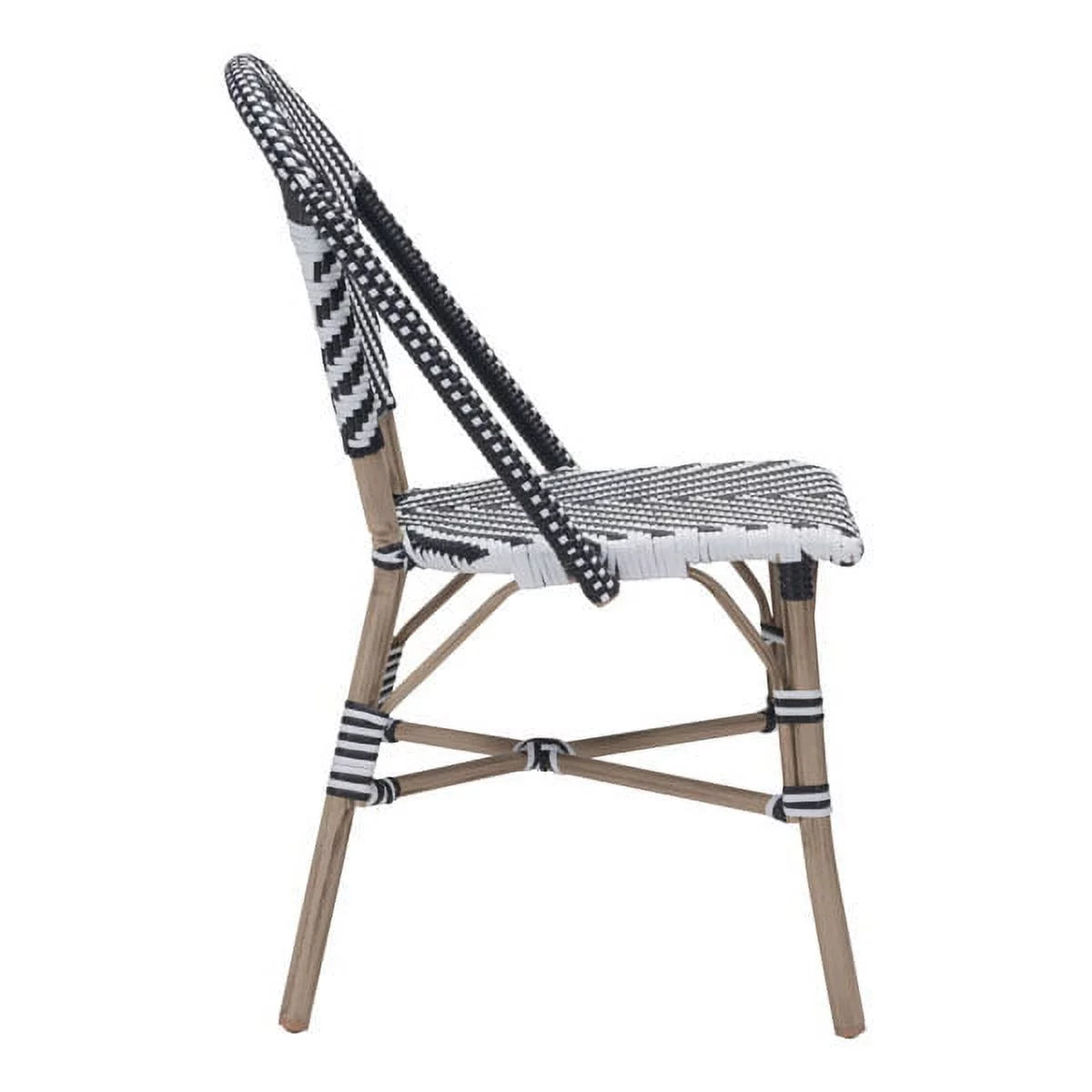 Black & White Polyethylene Aluminum Dining Chair Set Of 2 J316447