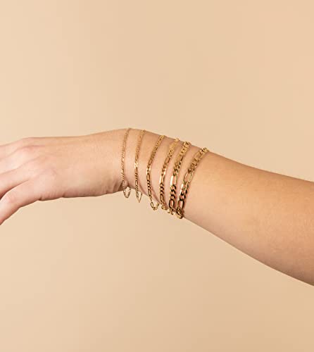 14k Gold Figaro Link Chain Bracelet L9703