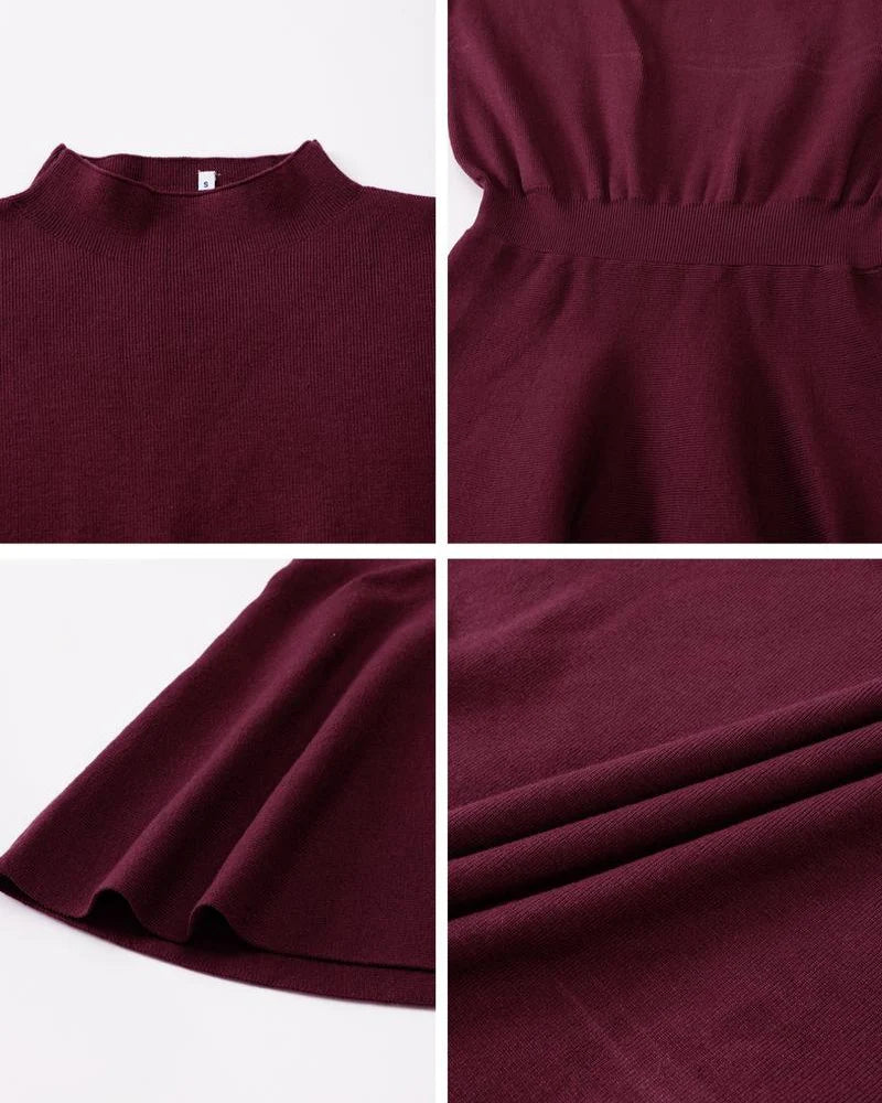 Women's Long-Sleeved Knitted Loose-Fitting Sweater Dress F5678