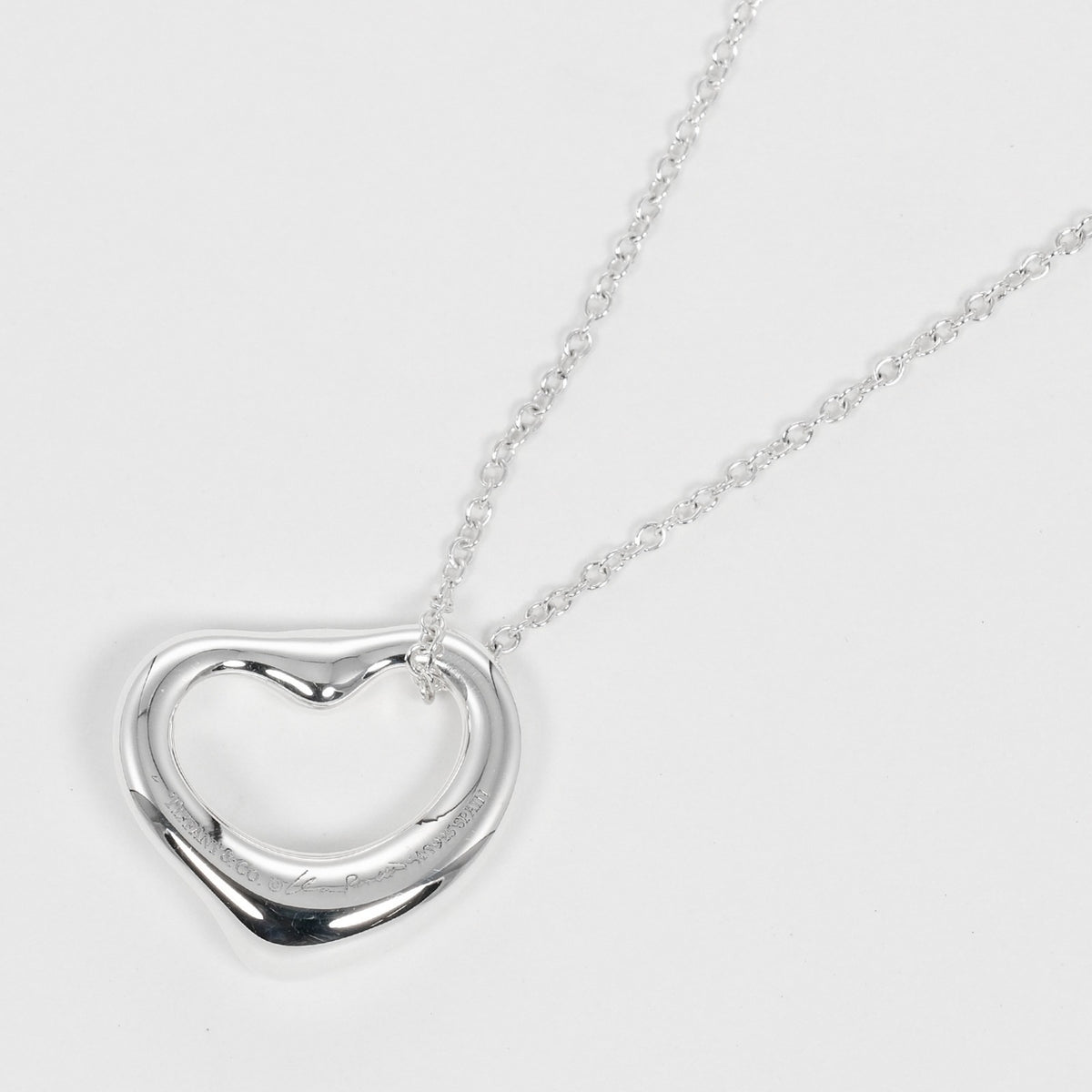 Open Heart Necklace 925 Silver Pink Sapphire Y4490