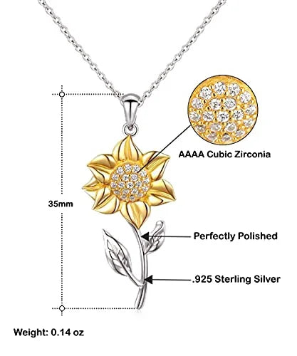 Sunflower Pendant Necklace F229