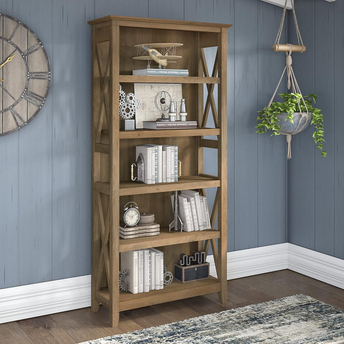 5 Shelf Bookcase, Reclaimed Pine O940534
