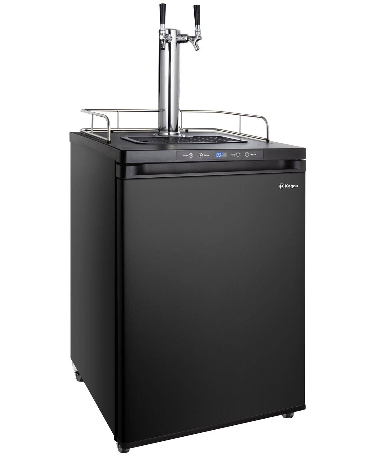 24" Wide Dual Tap Black Kegerator A38665
