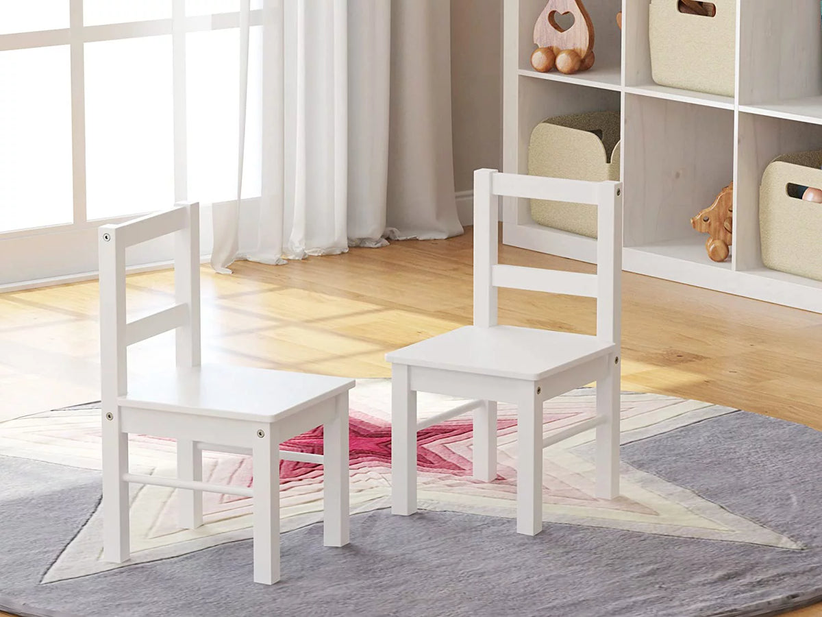 White Wooden Chair Set of 2 U31087