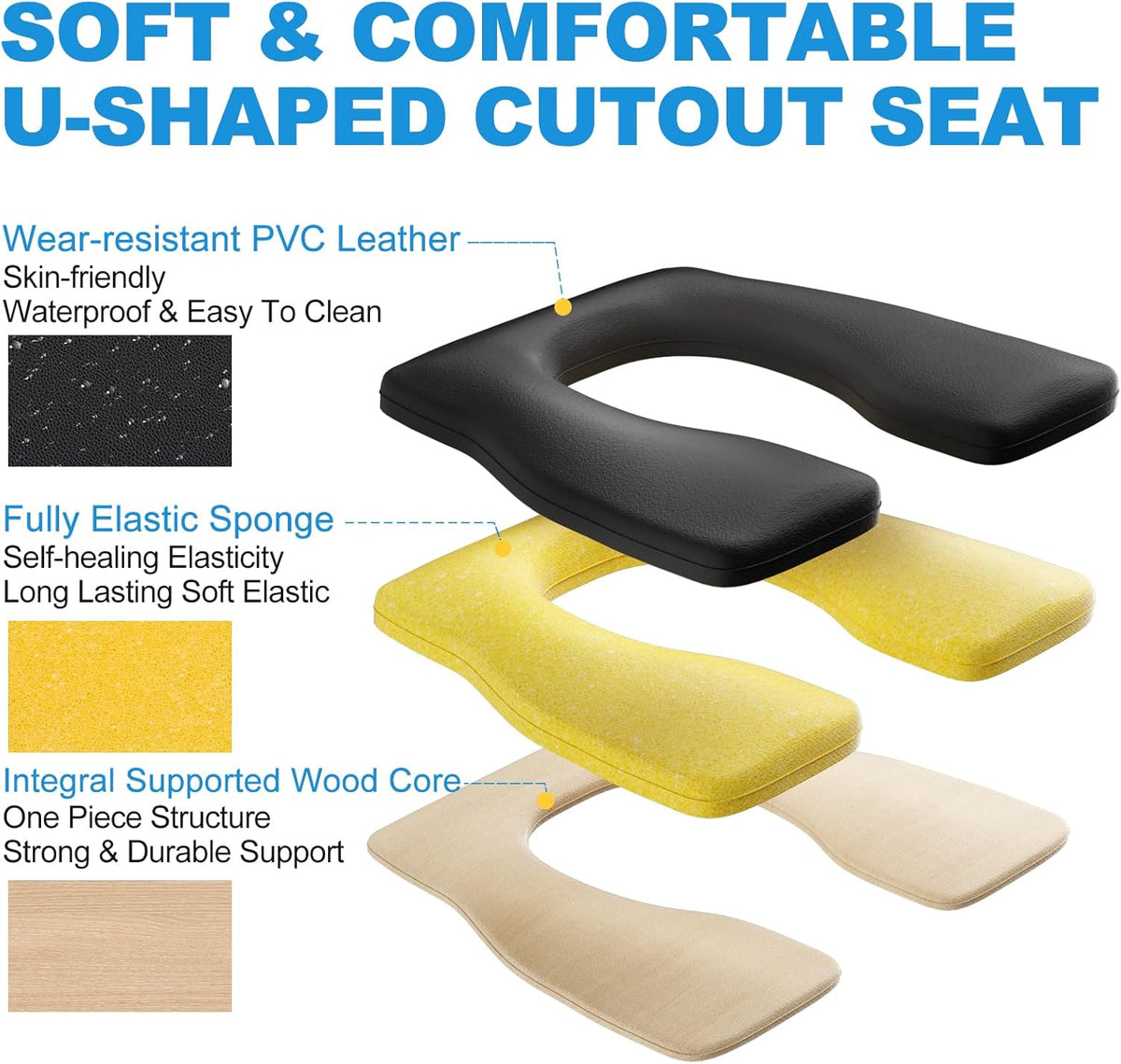 Padded Adjustable Height Raised Toilet Seat with Handles P4350