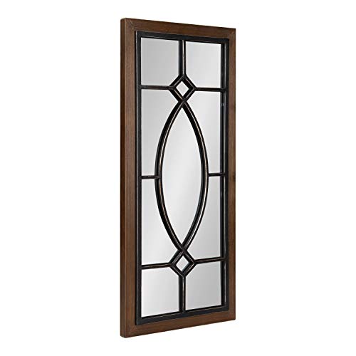 Black Wood and Metal Framed Wall Mirror S6465