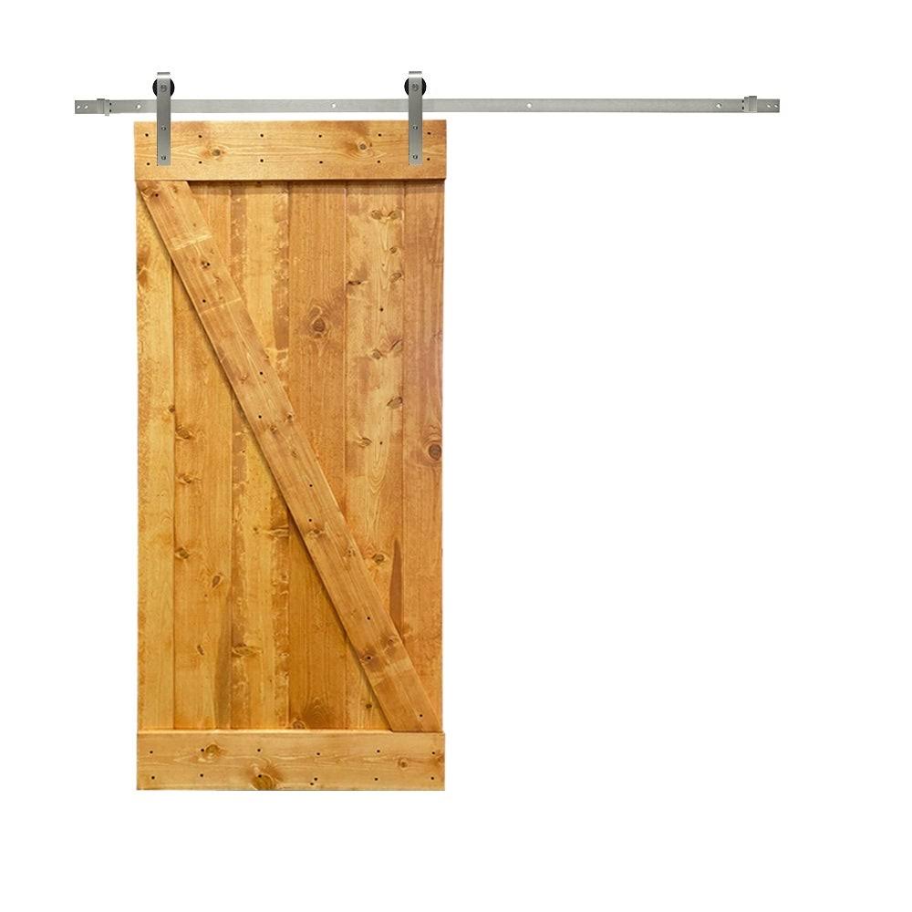 White Stained Wood Interior Sliding Barn Door with Hardware Kit E21123
