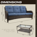 Wicker Outdoor Lounge Sofa Couch with Cushions and Table D369