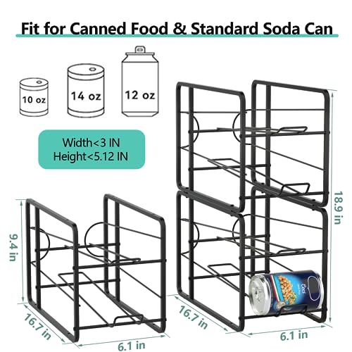 4 Pack Stackable Soda Can Organizer Storage Rack D79584