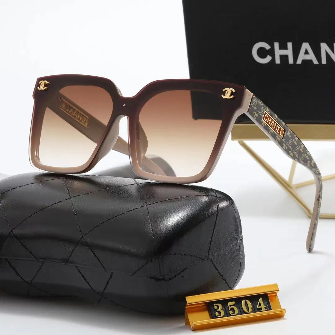 Double C Square Letter Printing Polarized Sunglasses T83378
