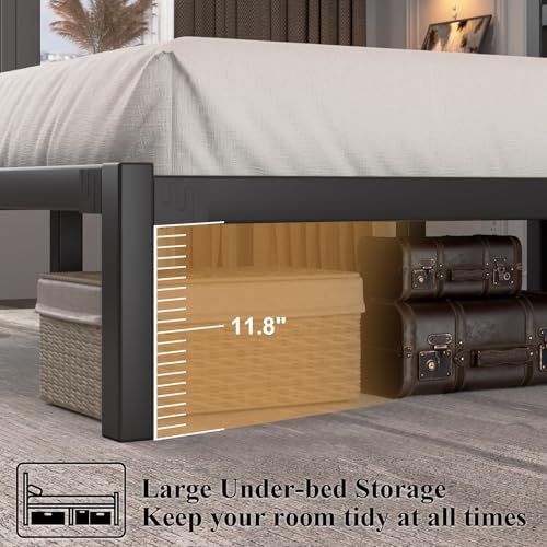 Black Full Size Metal Platform Bed Frame P92339