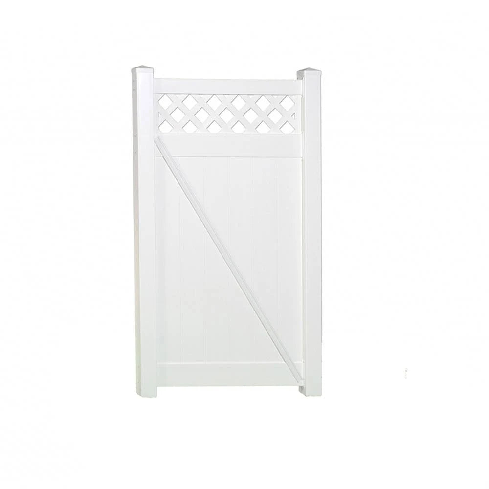 White Vinyl Privacy Fence Gate Kit R48514