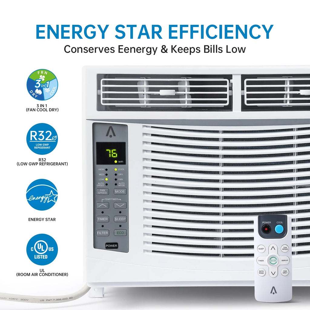115V Window-Mounted Air Conditioner 6,000 BTU with Remote/APP Control Z907498