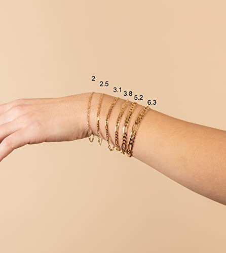 14k Gold Figaro Link Chain Bracelet L9703