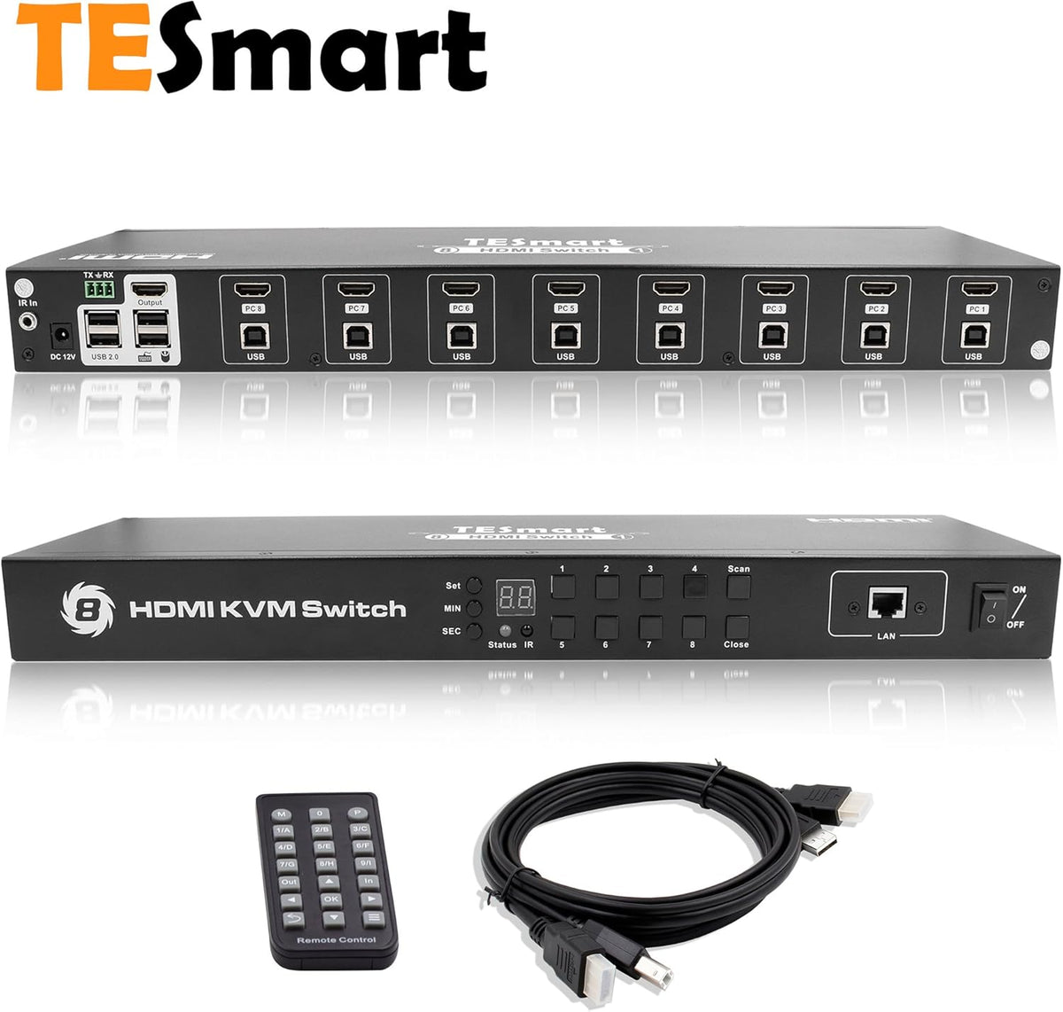 8 Port HDMI KVM Switch 4K @ 30Hz with USB 2.0 X9074