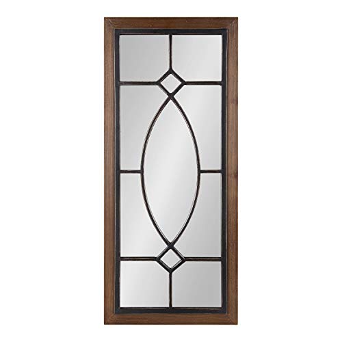 Black Wood and Metal Framed Wall Mirror S6465