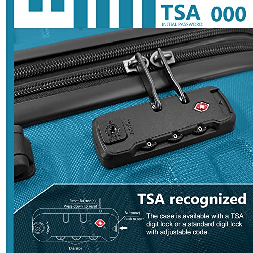 5 Piece Expandable Hard Shell Luggage Set with Spinner Wheels and TSA Lock K163