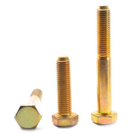3/4 inch-16 x 4 1/2 inch Grade 8 Hex Cap Screw Alloy Steel Yellow Zinc Plated Pk 10 J89607